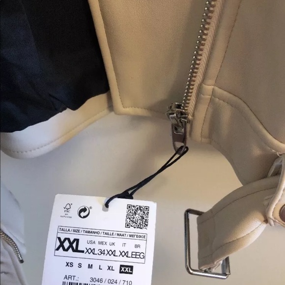 Zara faux leather jacket cream XXL - Picture 2 of 6